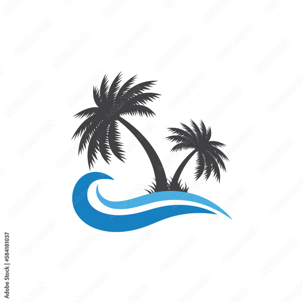 palm beach logo design vector