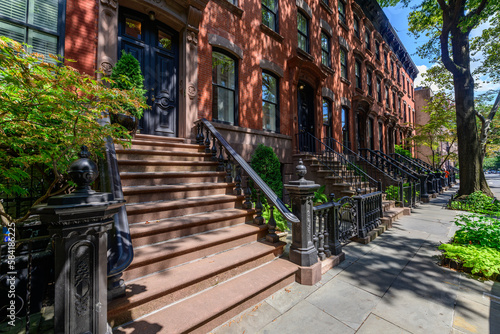 Famous Perry street in the West Village in the New York City photo