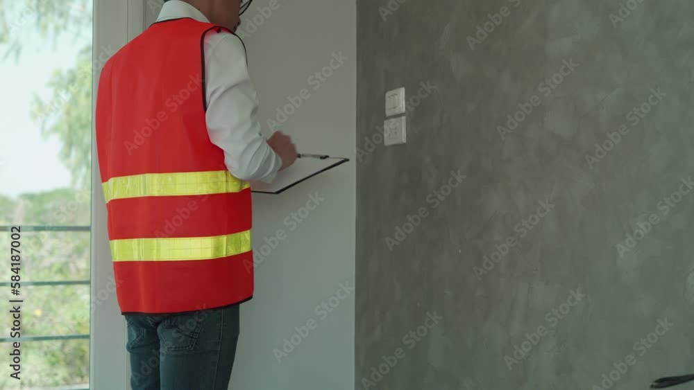 Vidéo Stock engineers recheck power line systems for new house