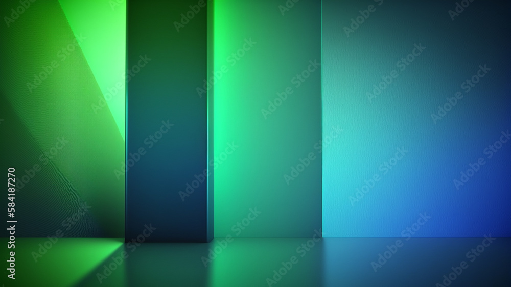 Abstract colorful background. Green, blue gradient, Line patterns, Modern minimalistic design,  widescreen, ultra HD