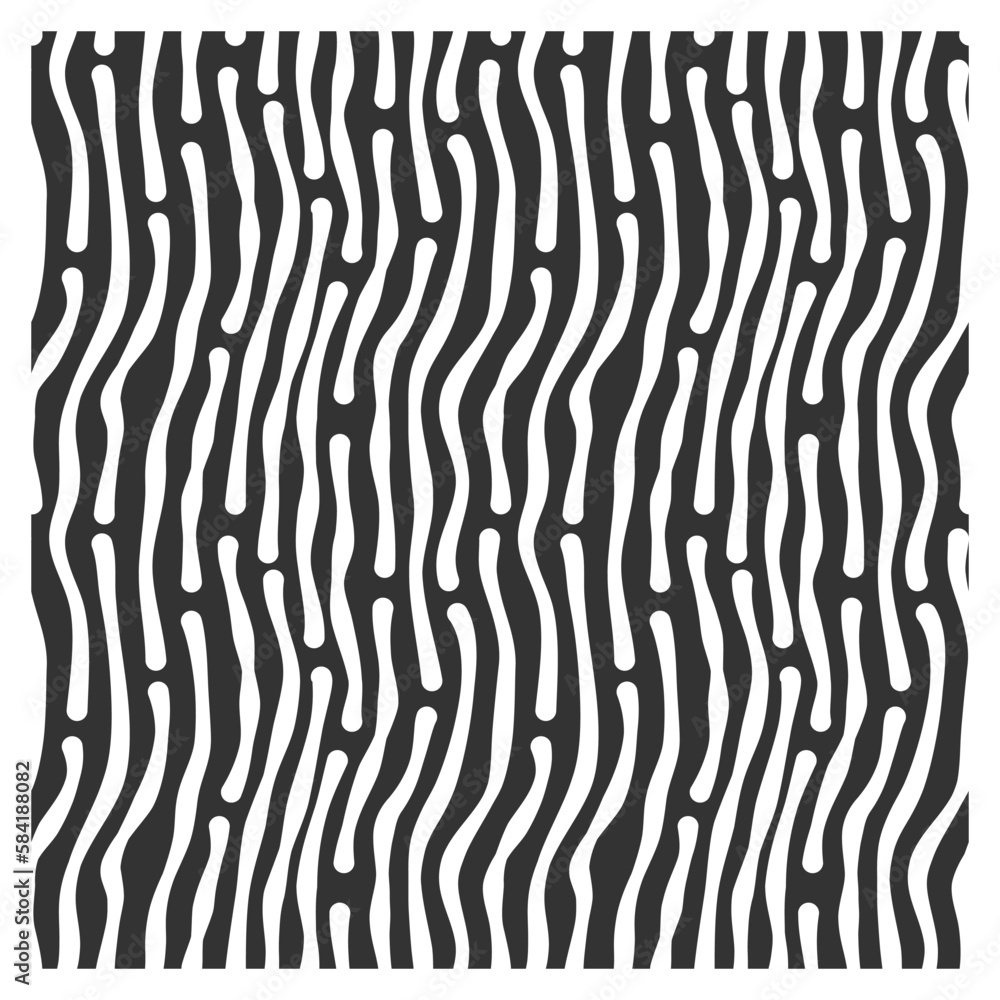 Seamless pattern of vertical white wave-lines on black background. Repeating texture. Seamless pattern of vertical white wave-lines on black background. Repeating texture.