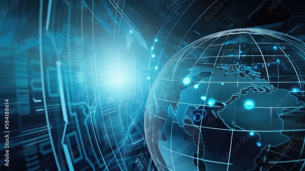 Cyber Security including a brain and a globe. Generative AI image Cyber Security including a brain and a globe. Generative AI image