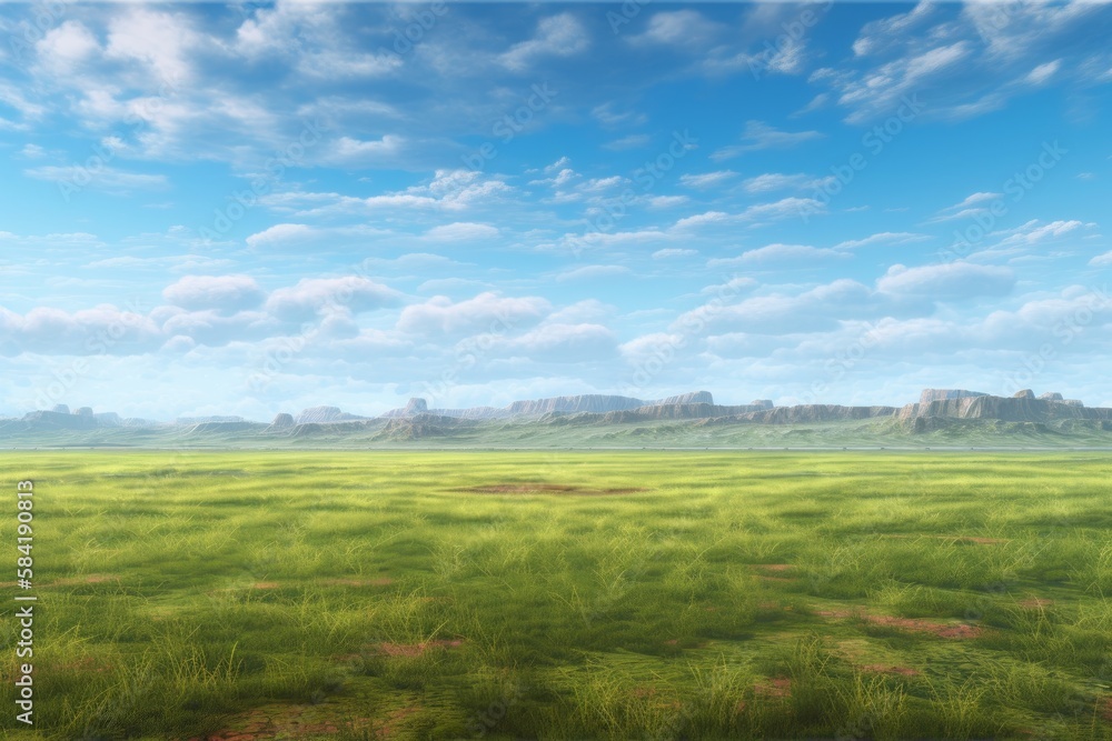 Beautiful Rural Plains Landscape on a Clear Day, Generative AI