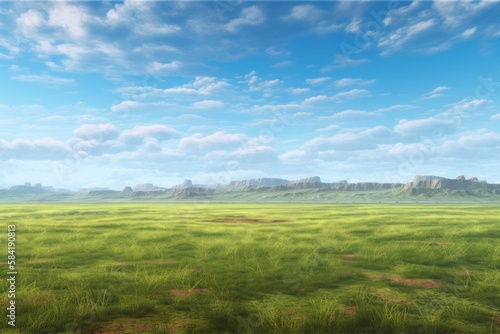 Beautiful Rural Plains Landscape on a Clear Day  Generative AI