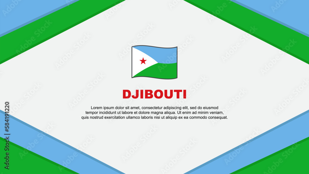 Djibouti Flag Abstract Background Design Template. Djibouti Independence Day Banner Cartoon Vector Illustration. Djibouti Template