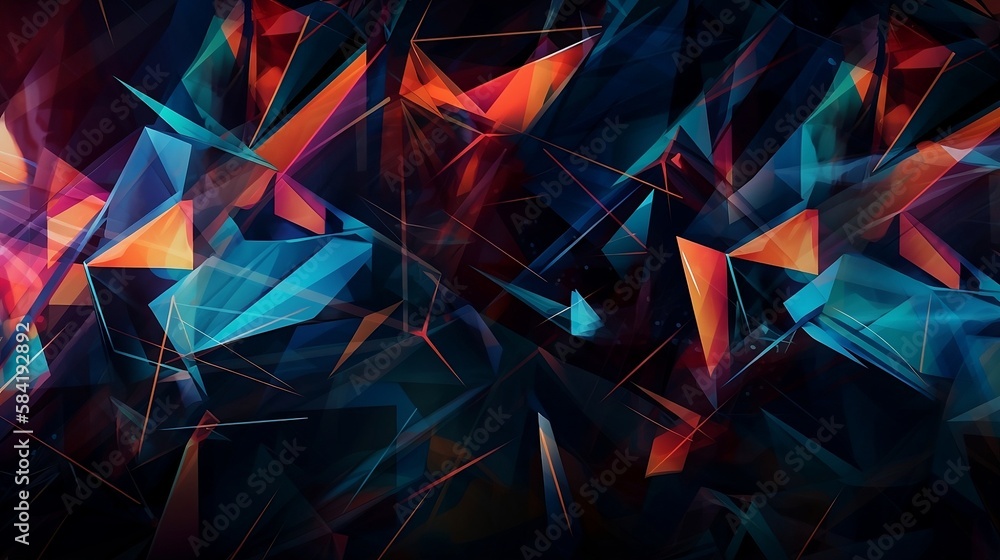 Futuristic Geometric Crystal Background with Shiny Triangle Facets Futuristic Geometric Crystal Background with Shiny Triangle Facets