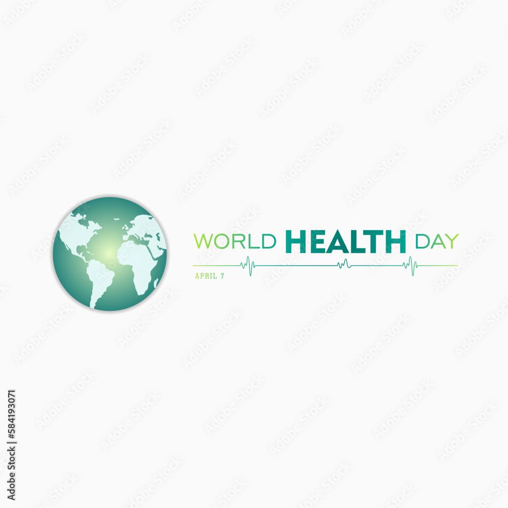 World Health Day. World health day concept text design with doctor stethoscope.