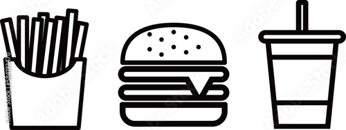 ハンバーガー　アイコン　セット