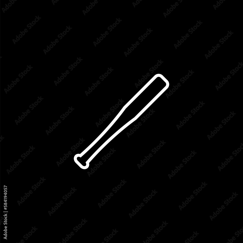 Obraz premium Baseball bat icon isolated on black background. Sport equipment.