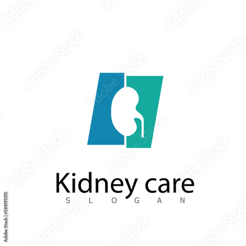 Kidney icon vector. Urology logo design template.