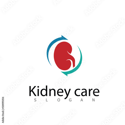 Kidney icon vector. Urology logo design template.