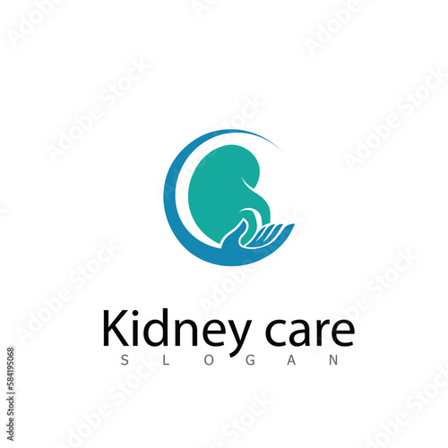 Kidney icon vector. Urology logo design template.