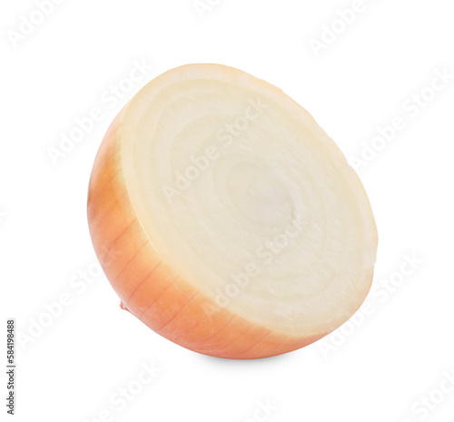 Piece of fresh onion isolated on white