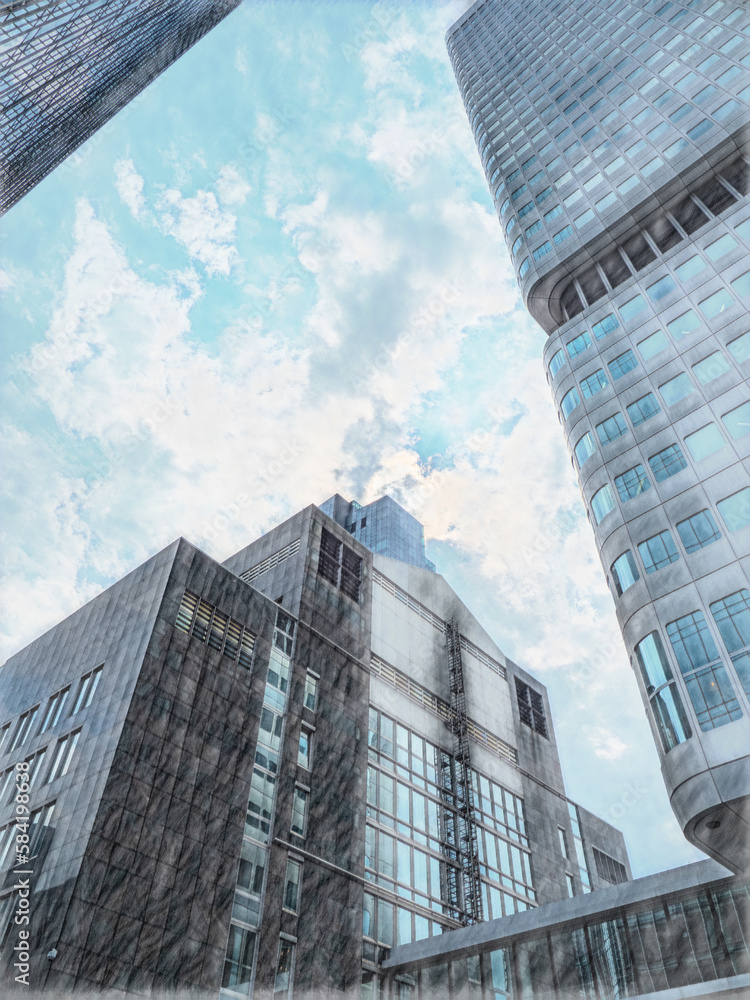 Fototapeta premium The modern architecture in city