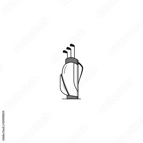 Golf bag icon isolated vector graphics