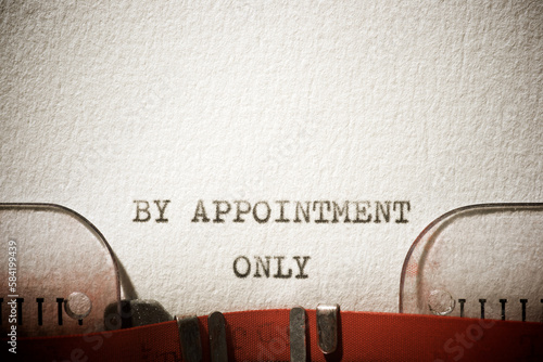 By appointment only