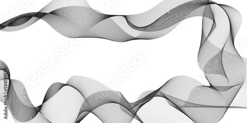Abstract grey smooth element swoosh speed wave modern stream background. Abstract wave line for banner, wallpaper background with wave design. Vector illustration