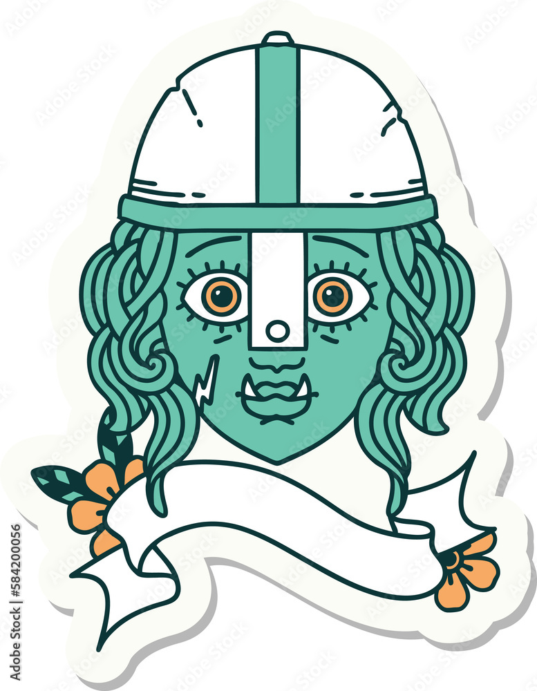 orc fighter character face sticker orc fighter character face sticker