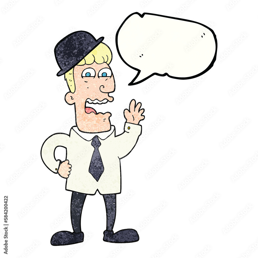 speech bubble textured cartoon businessman speech bubble textured cartoon businessman