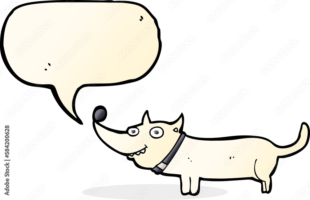 cartoon happy dog with speech bubble cartoon happy dog with speech bubble