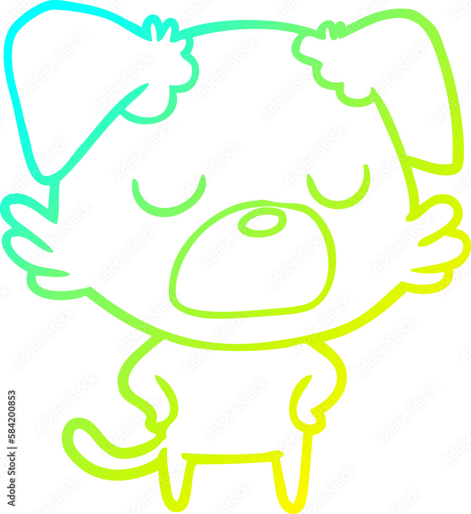cold gradient line drawing cartoon dog cold gradient line drawing cartoon dog