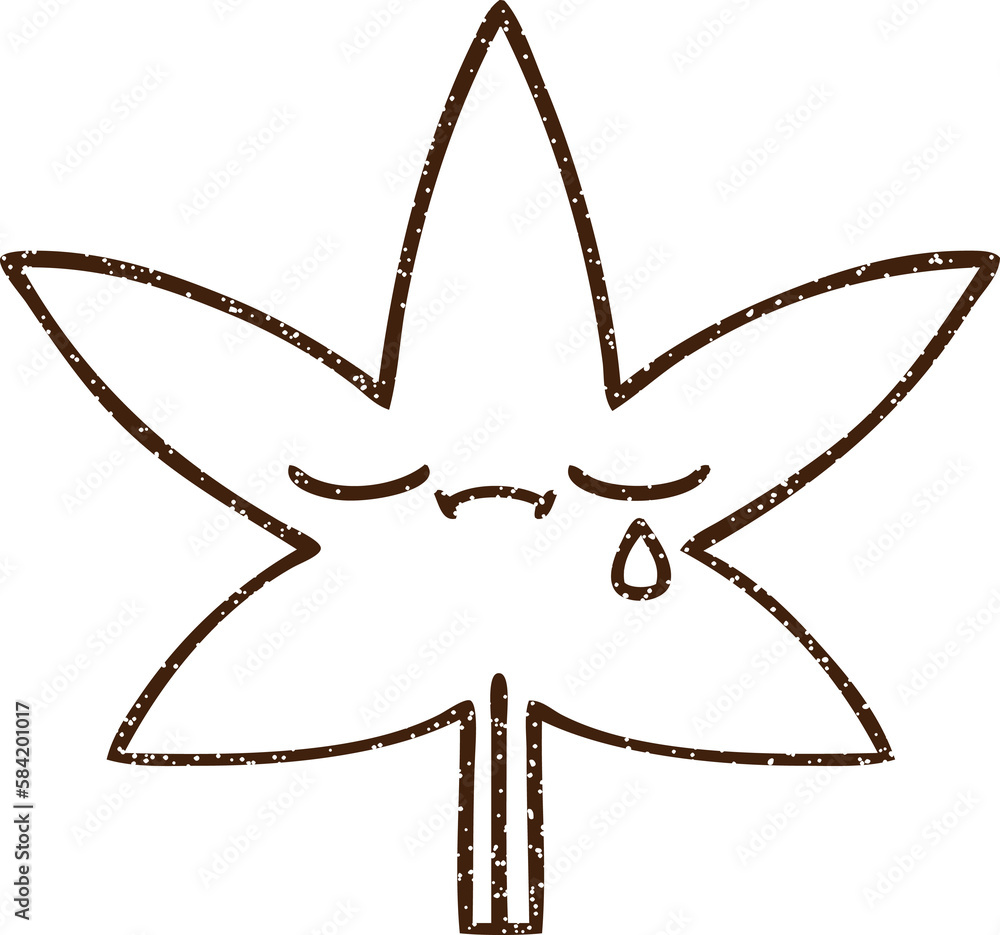 Fototapeta premium Crying Leaf Charcoal Drawing