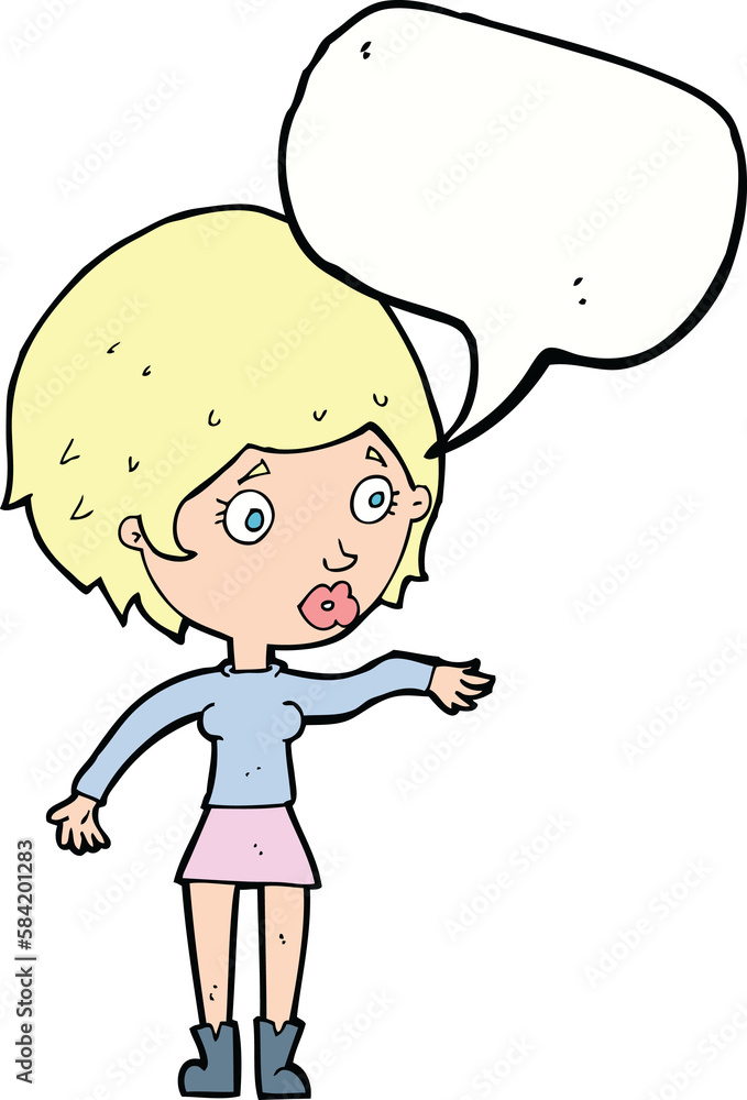 cartoon concerned woman reaching out with speech bubble cartoon concerned woman reaching out with speech bubble