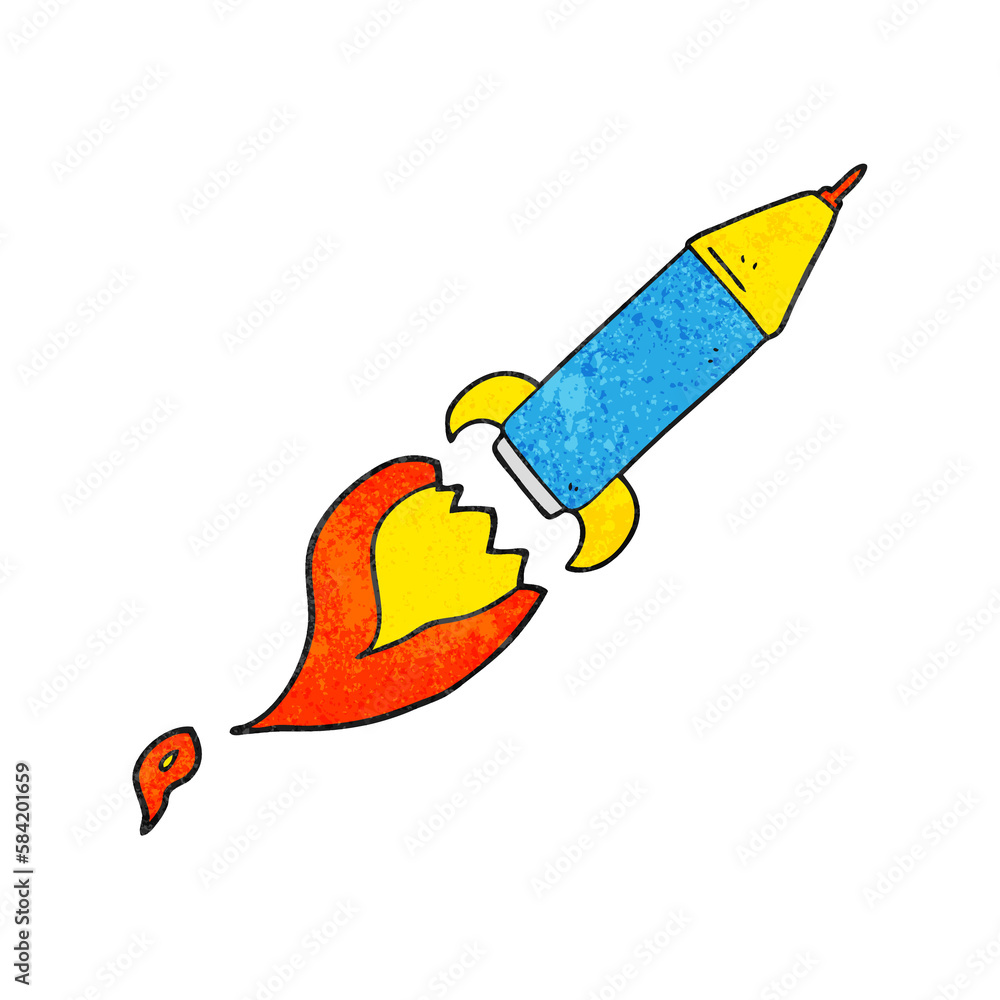 textured cartoon rocket textured cartoon rocket