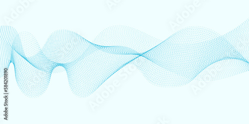 Abstract blue wave dots liens background. Modern colorful flowing wave lines and glowing moving lines. Futuristic technology and sound wave pattern. © Ahmad Araf