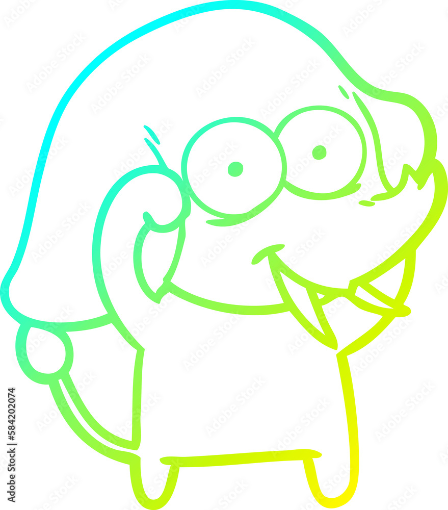 cold gradient line drawing happy cartoon elephant cold gradient line drawing happy cartoon elephant