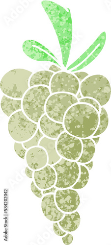 quirky retro illustration style cartoon bunch of grapes