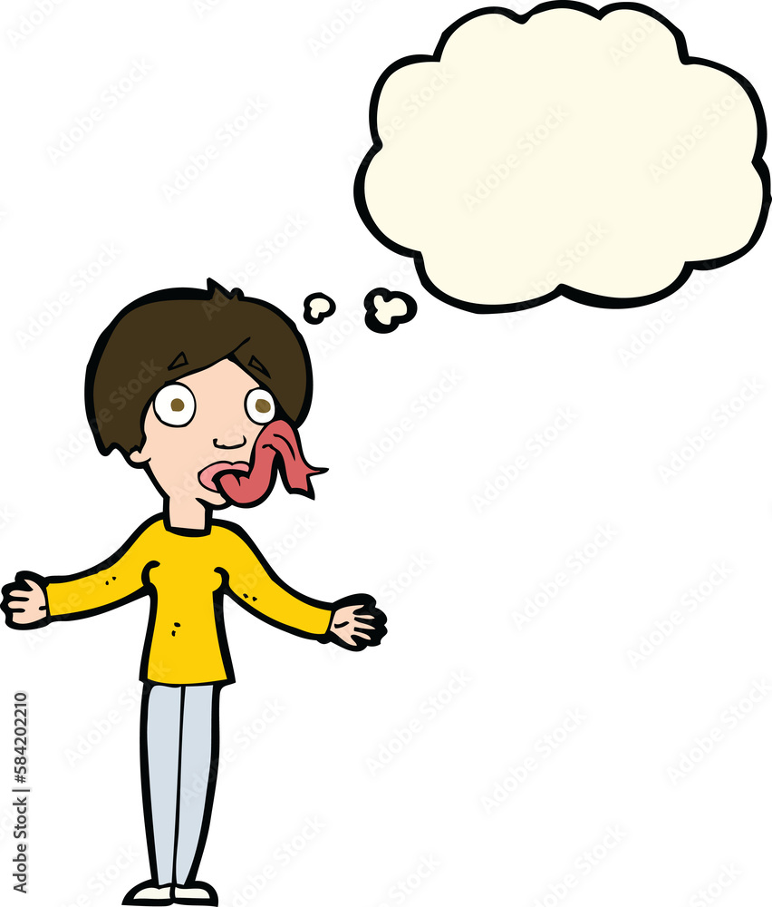 cartoon woman telling lies with thought bubble cartoon woman telling lies with thought bubble