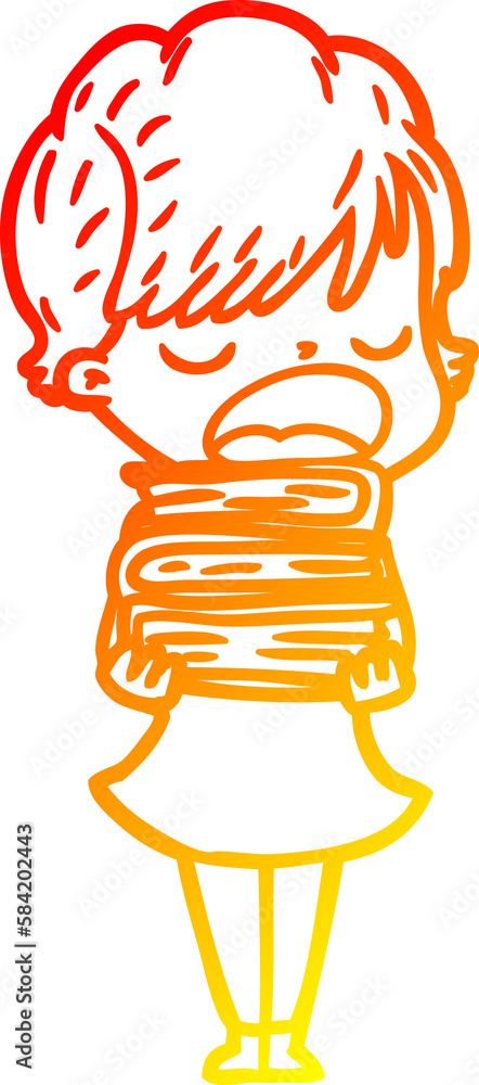 warm gradient line drawing cartoon woman talking warm gradient line drawing cartoon woman talking
