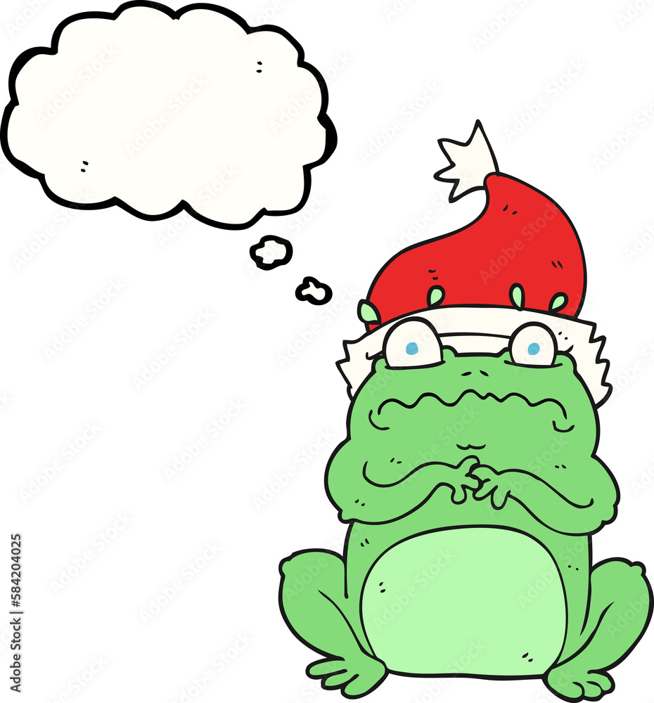 thought bubble cartoon frog in christmas hat thought bubble cartoon frog in christmas hat