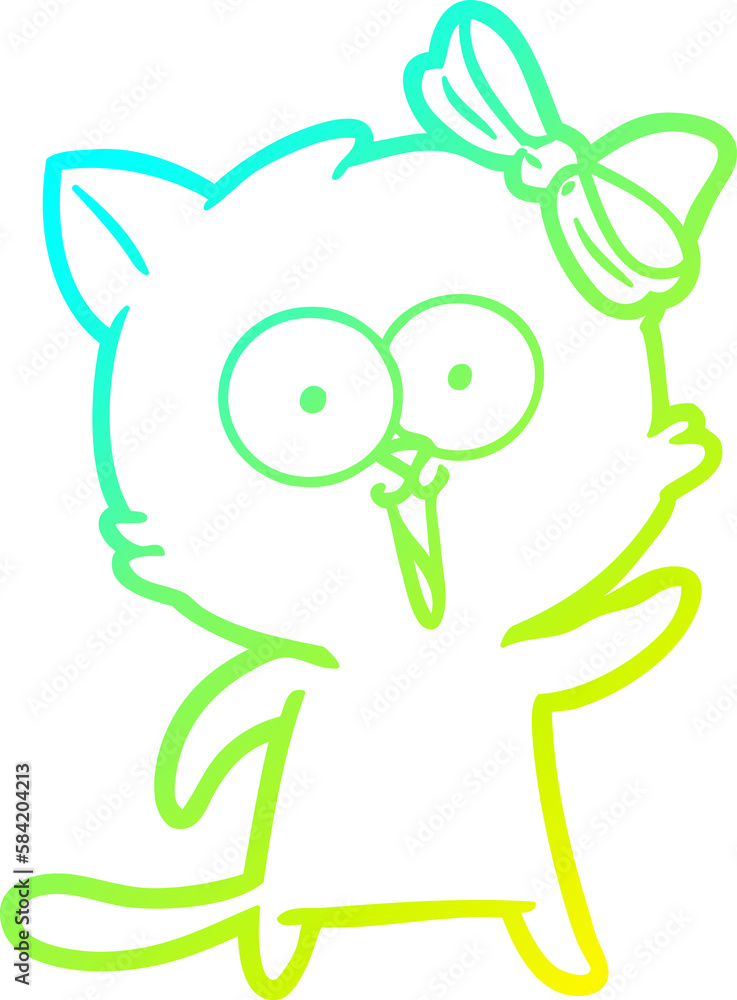cold gradient line drawing cartoon cat cold gradient line drawing cartoon cat