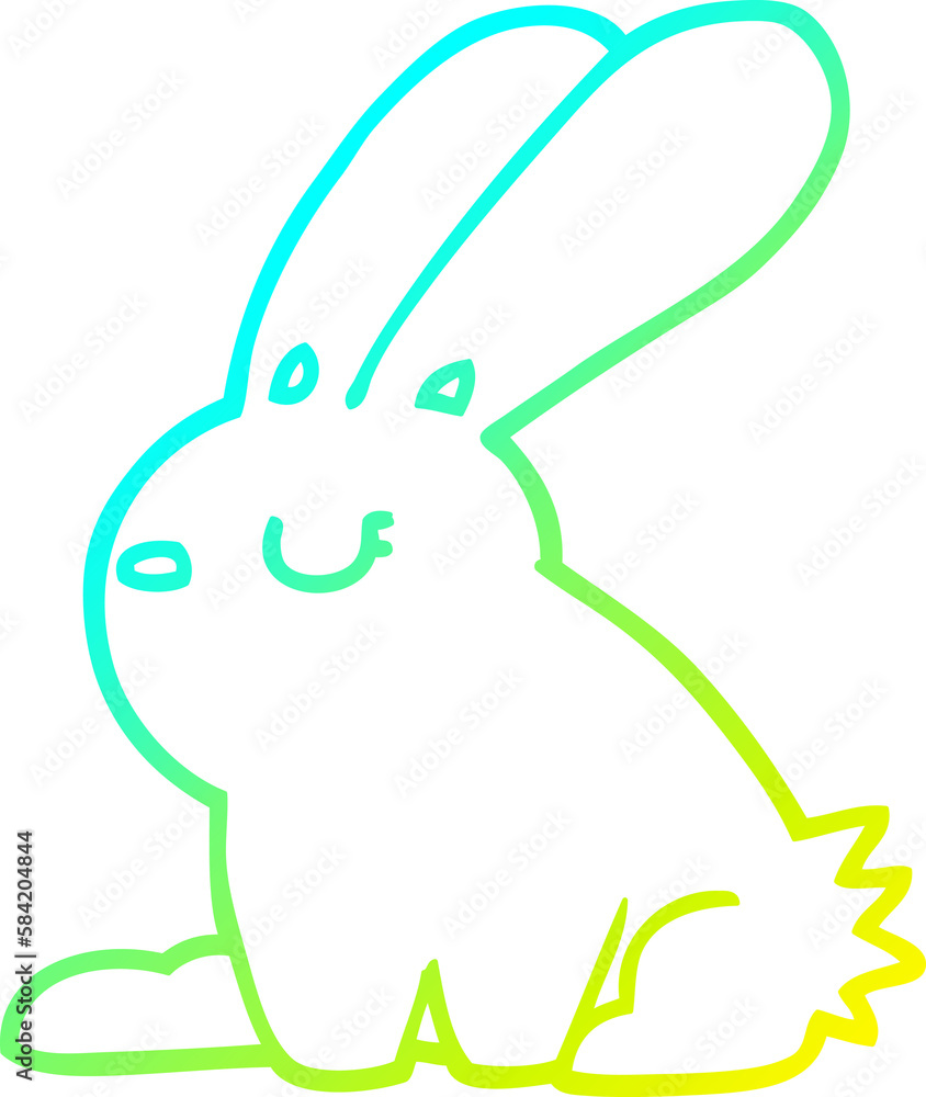 cold gradient line drawing cartoon rabbit cold gradient line drawing cartoon rabbit