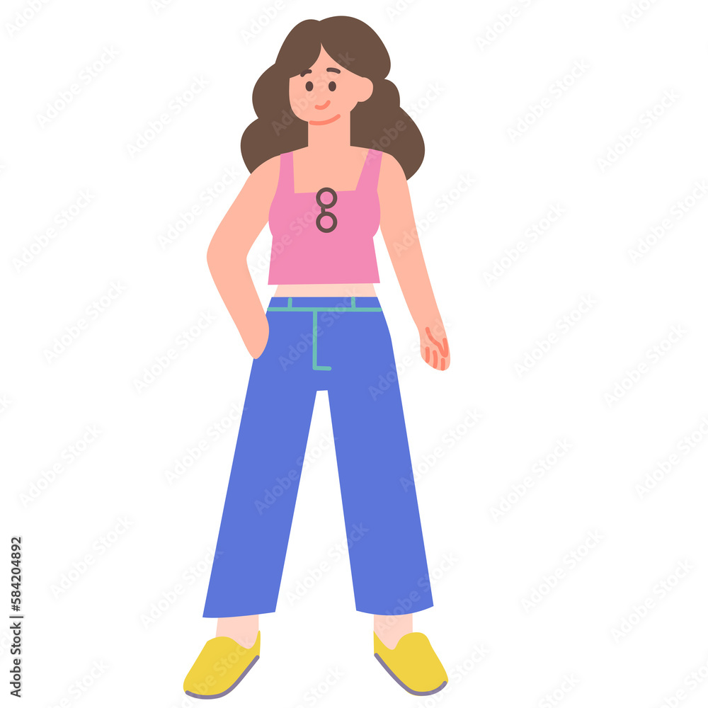 Illustration woman Character with summer fashion2 Illustration woman Character with summer fashion2
