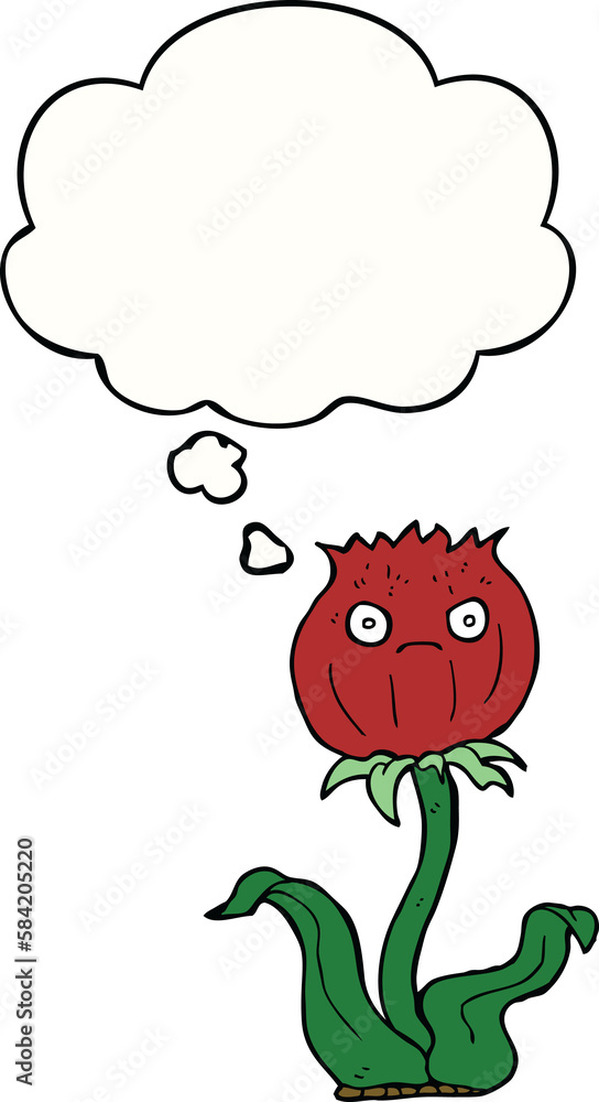 cartoon thistle and thought bubble cartoon thistle and thought bubble