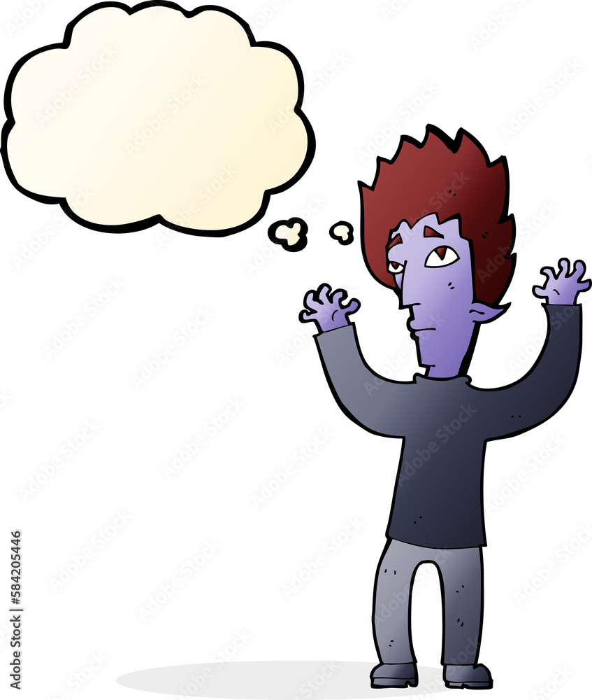 cartoon vampire giving up with thought bubble cartoon vampire giving up with thought bubble