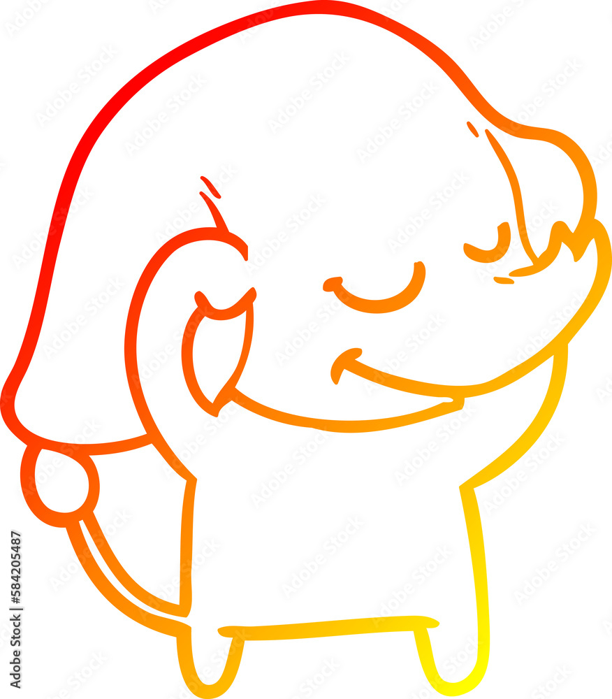 warm gradient line drawing cartoon smiling elephant warm gradient line drawing cartoon smiling elephant