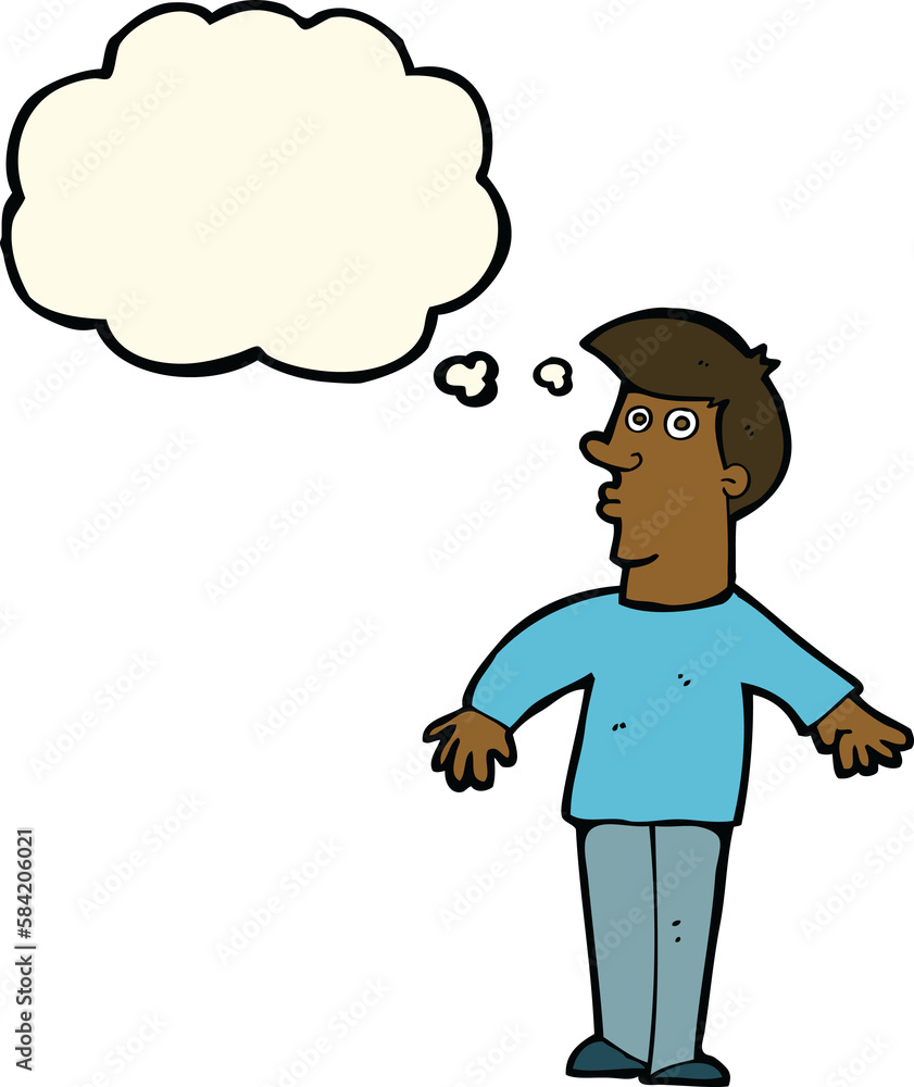 cartoon surprised man with thought bubble cartoon surprised man with thought bubble