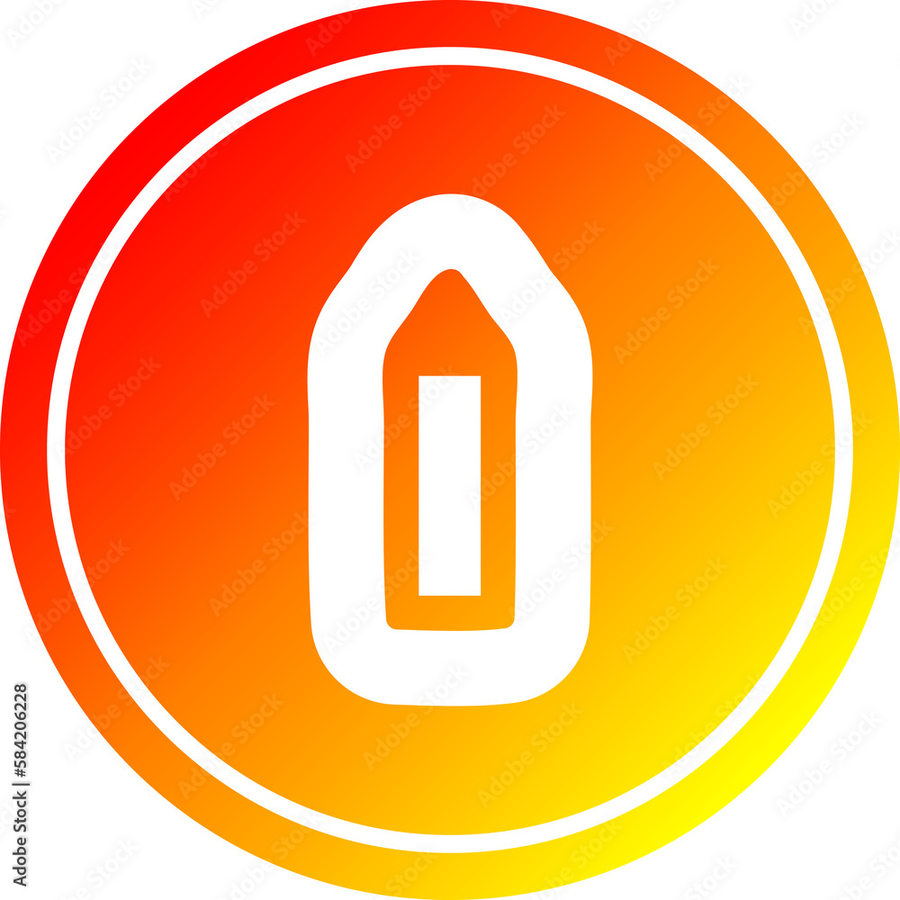 simple pencil circular in hot gradient spectrum