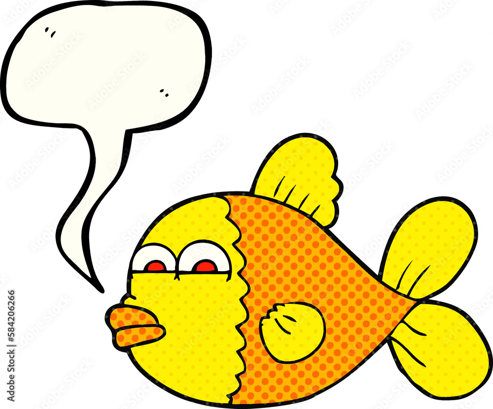 comic book speech bubble cartoon fish