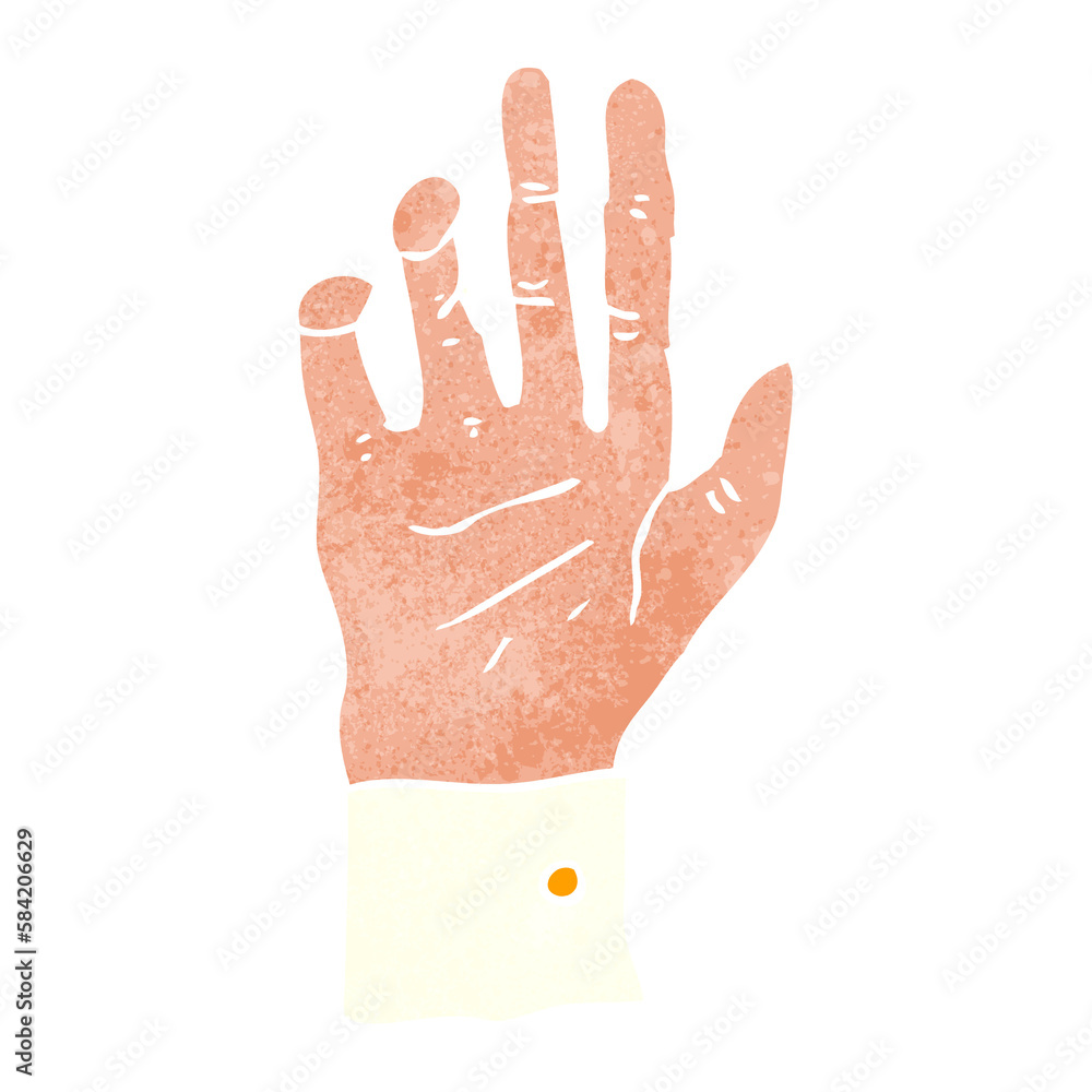 Obraz premium retro cartoon hand reaching