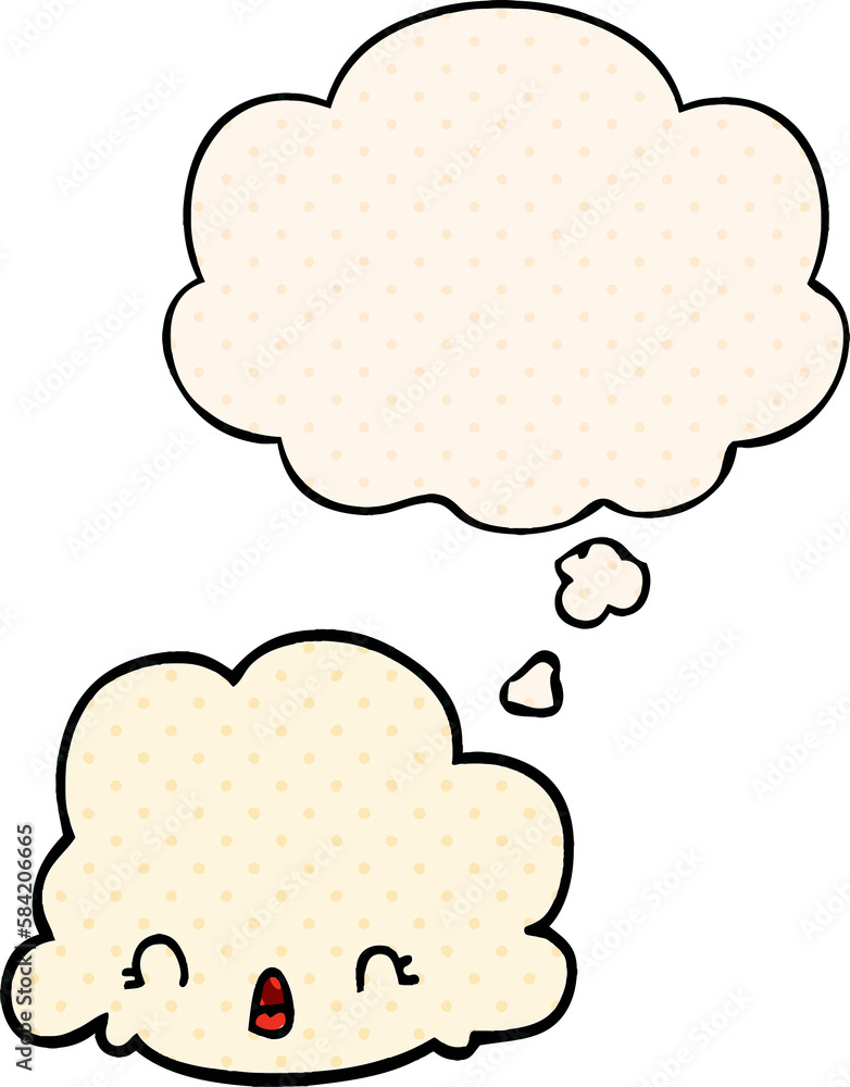 cartoon cloud and thought bubble in comic book style cartoon cloud and thought bubble in comic book style