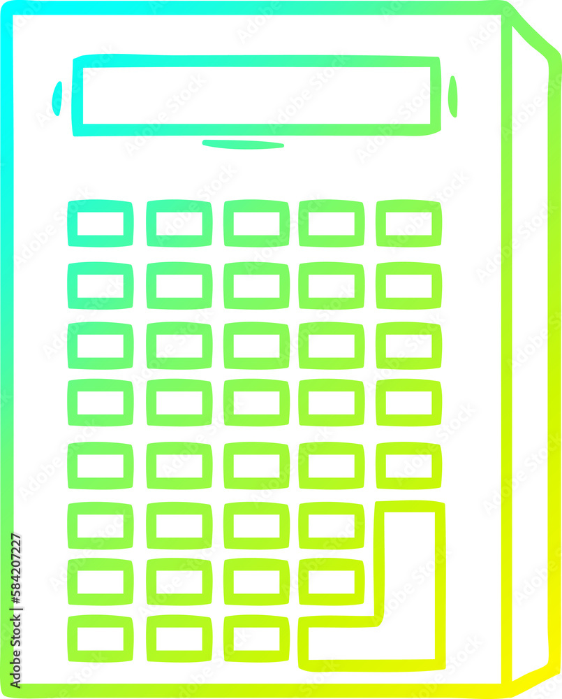 cold gradient line drawing cartoon calculator cold gradient line drawing cartoon calculator