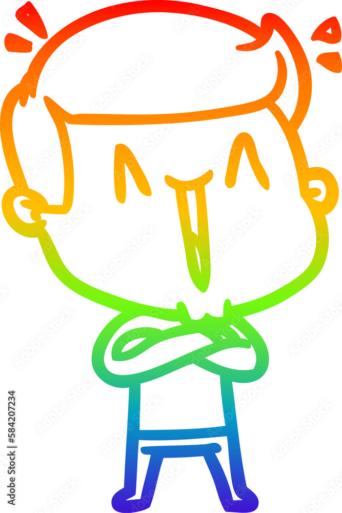 rainbow gradient line drawing cartoon excited man rainbow gradient line drawing cartoon excited man