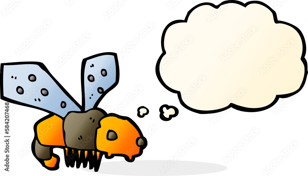 cartoon bee with thought bubble cartoon bee with thought bubble