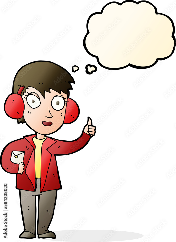 cartoon air force woman with thought bubble cartoon air force woman with thought bubble