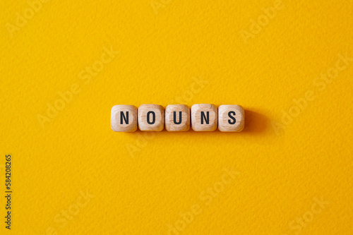 Nouns - word concept on cubes